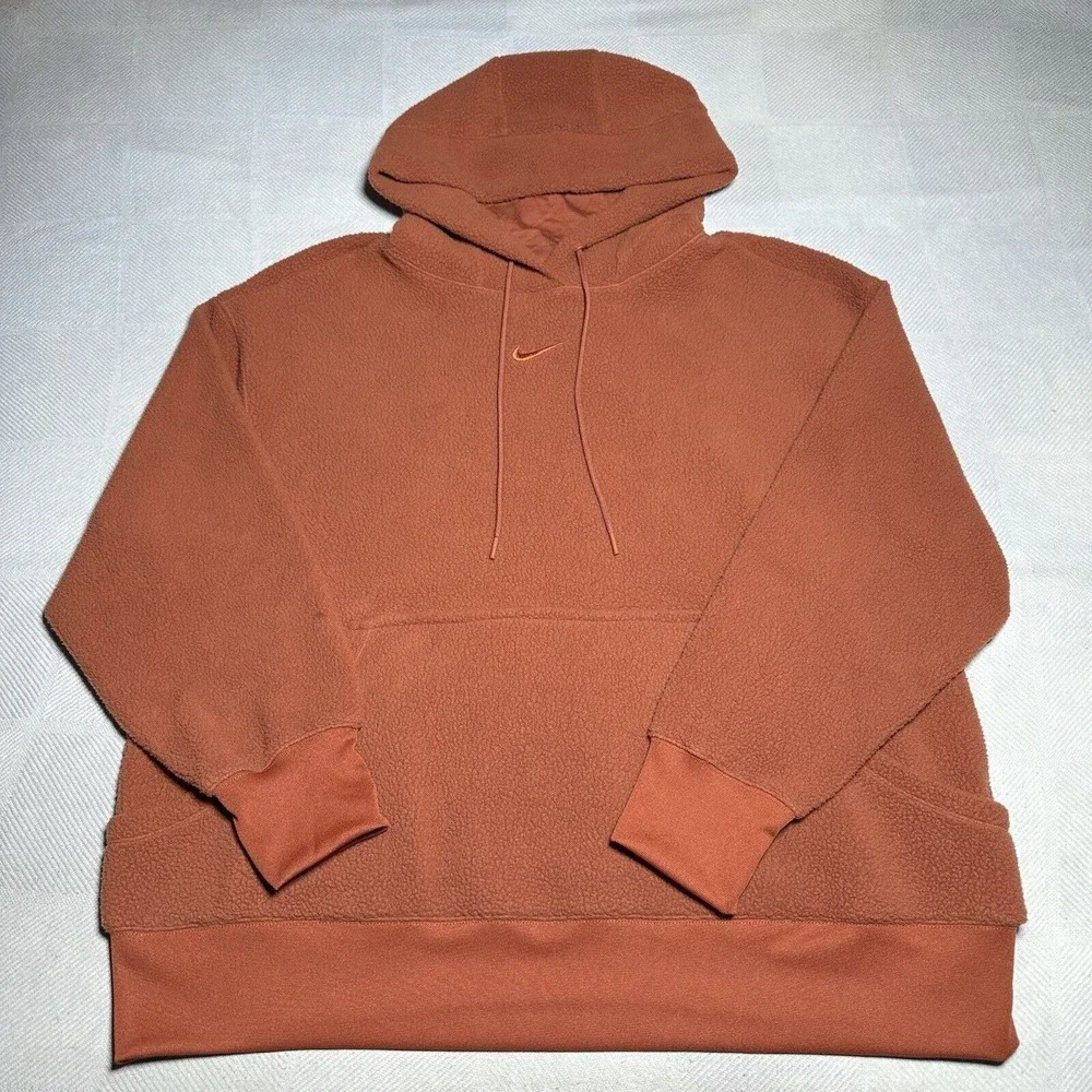 Nike Sportswear Center Swoosh Sherpa Fleece Oversized Fit‎ Hoodie Womens Size 1X